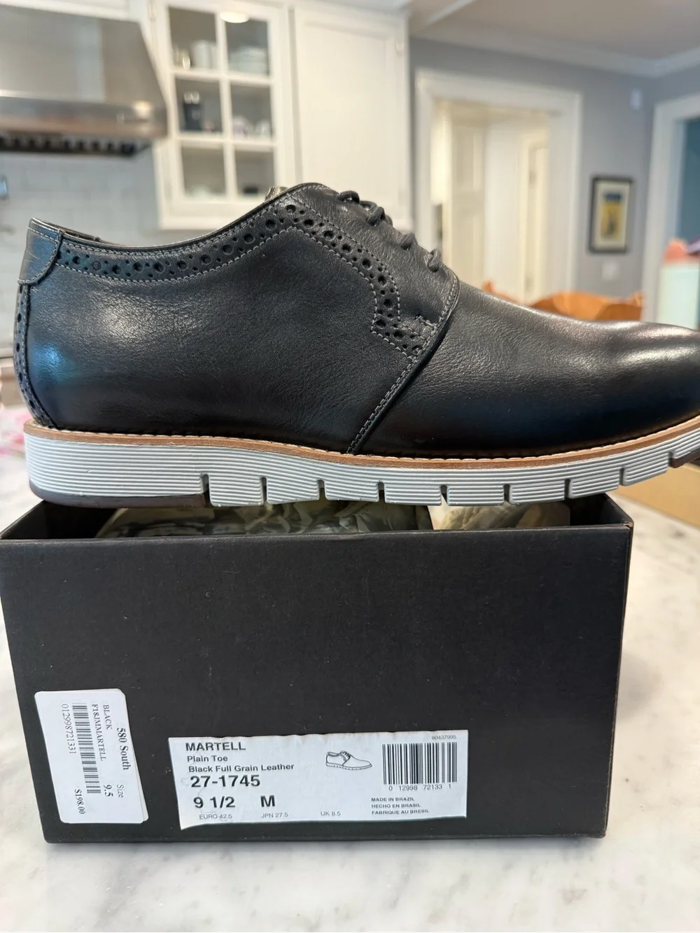 Men's Leather Derby Shoes - Black